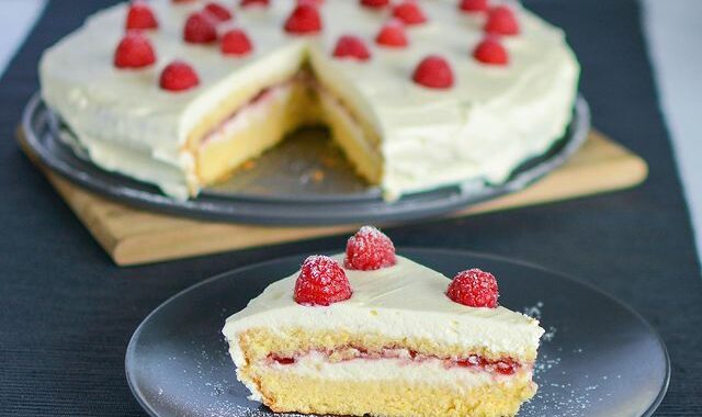 Erfrischende Himbeer-Zitronen-Torte